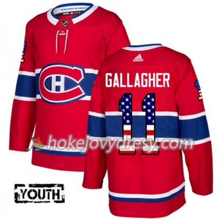 Dětské Hokejový Dres Montreal Canadiens Brendan Gallagher 11 2017-2018 USA Flag Fashion Černá Adidas Authentic